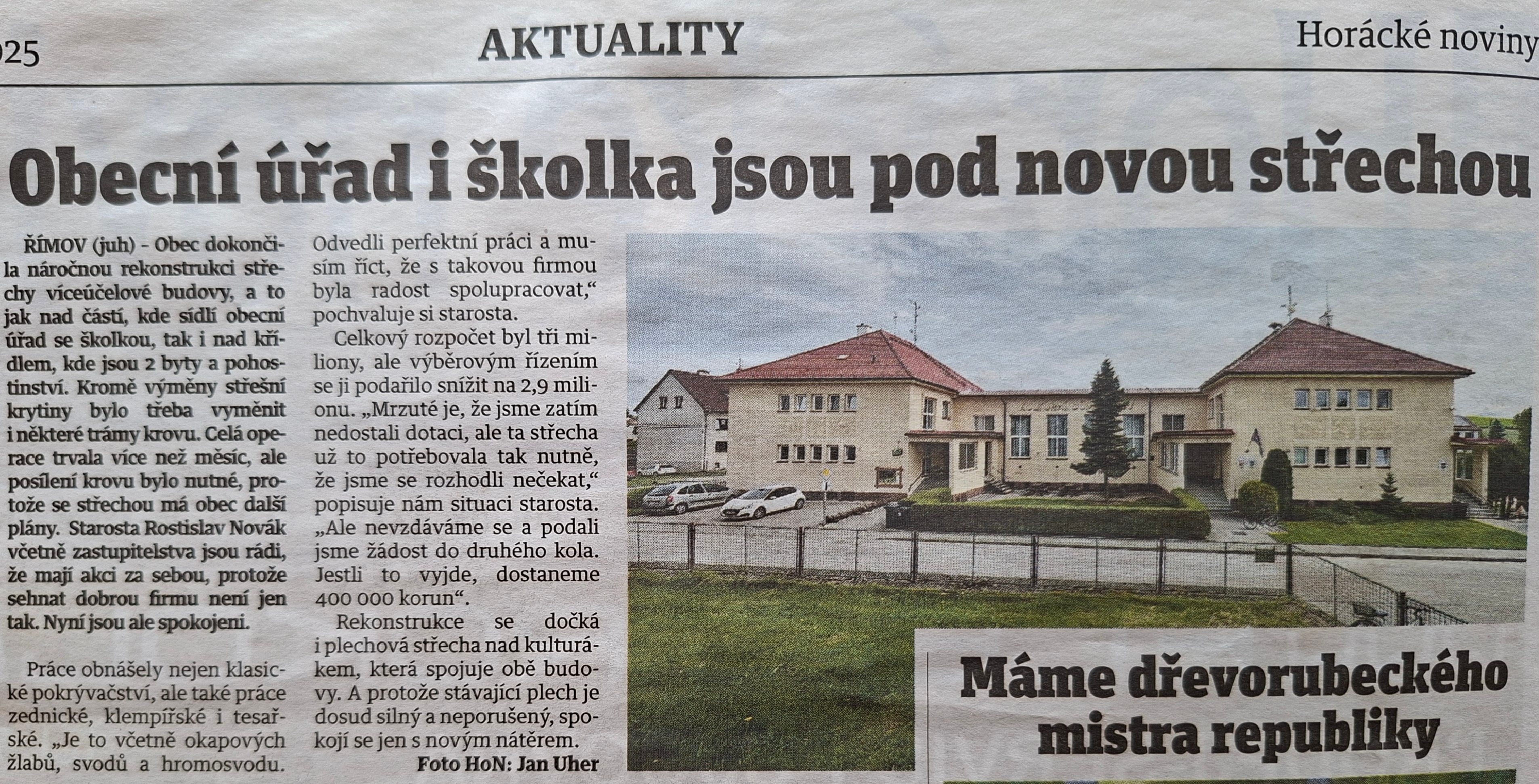 Horácké noviny článek 26 06 2025 II