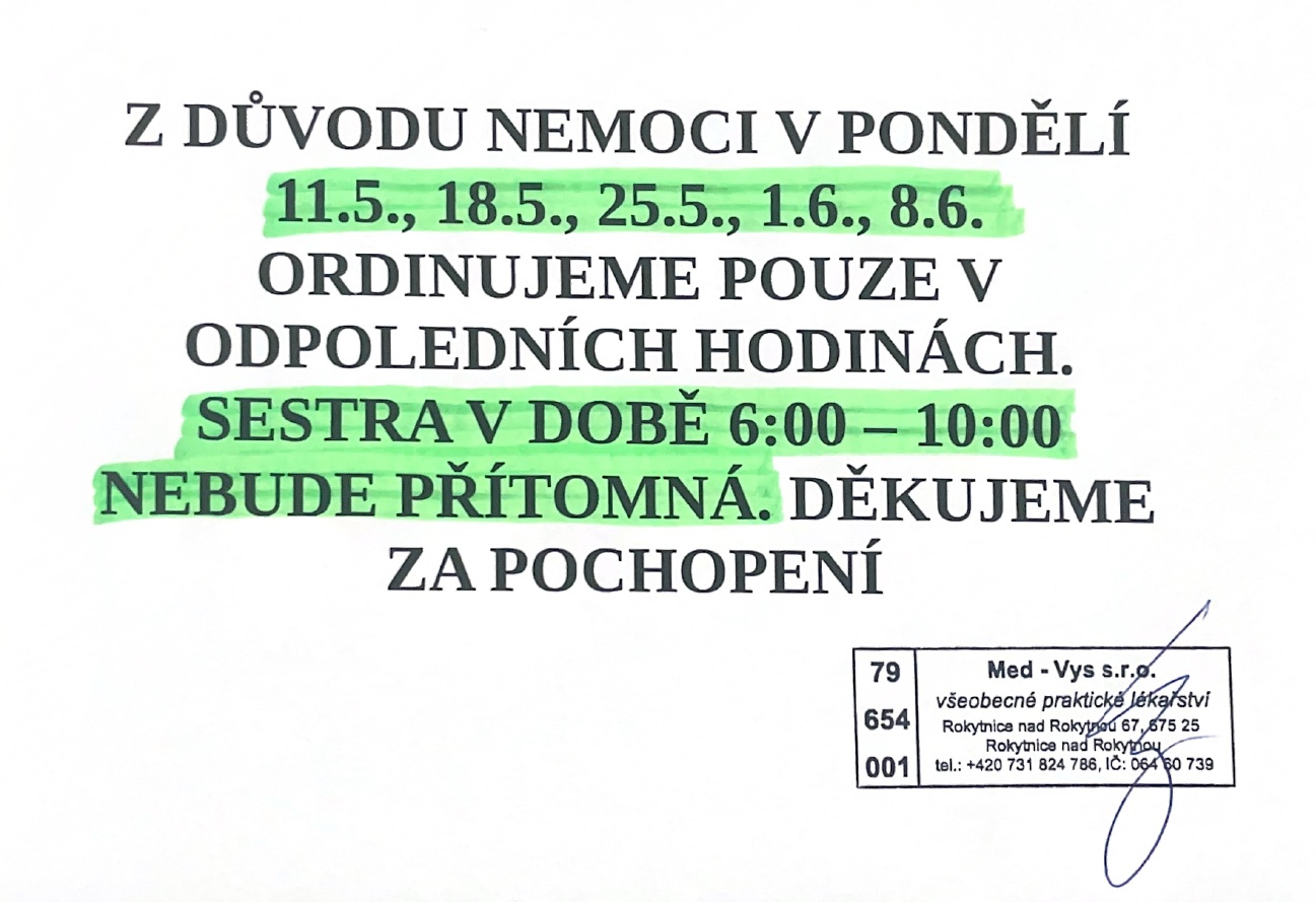ORDINACE MUDr. HODĚJOVSKÉHO 05 06 2026