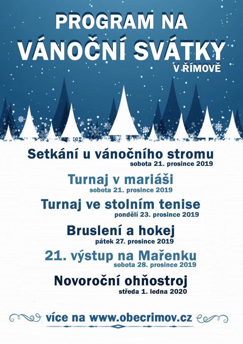 Progr. na vánoční svátky v římově 2019