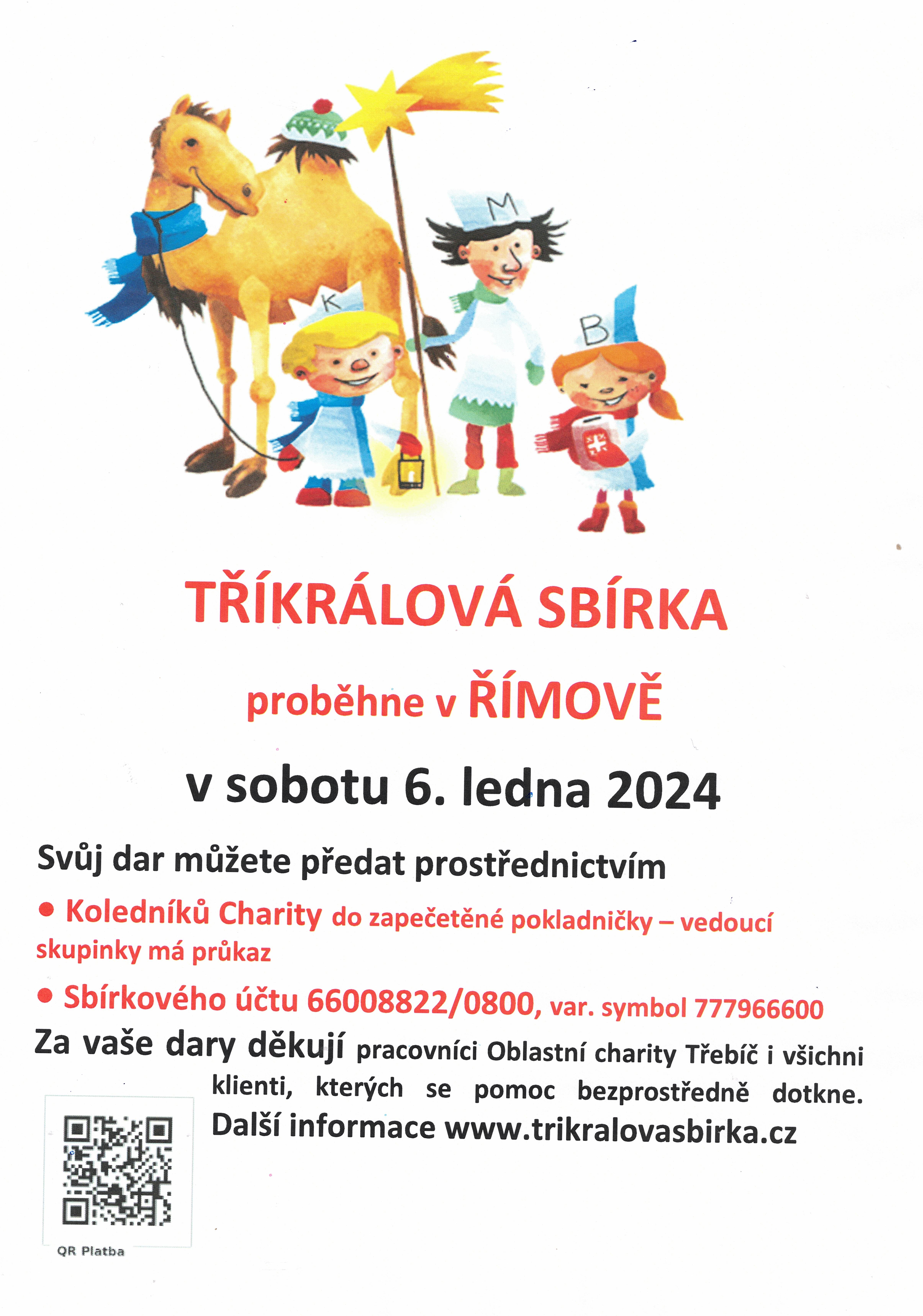 Tříkrálová sbírka 2024 plakátek