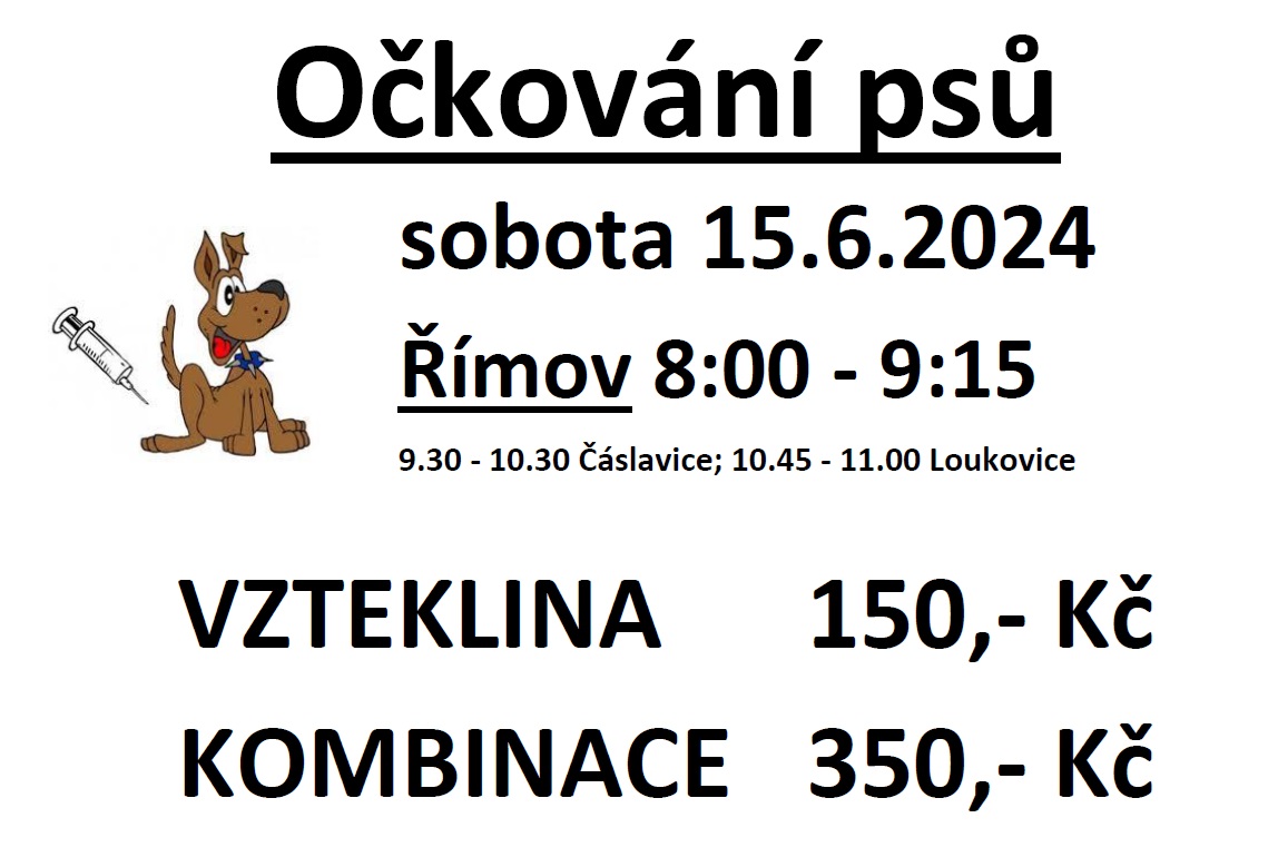 očkování psů na šířku